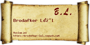Brodafker Lél névjegykártya